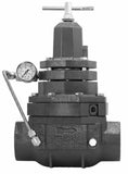 Industrial valve with pressure gauge on a white background